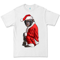 White Chimpanzee With Santa Clothes Premium Tee - LillyAllenDesigns