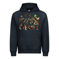 Navy merry christmas wood slice ornament Urban Hoodie - JahusDesignShop