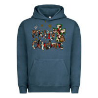 Pigment Midnight Navy merry christmas wood slice ornament Urban Hoodie - JahusDesignShop