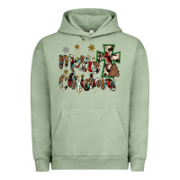 Pigment Oil Green merry christmas wood slice ornament Urban Hoodie - JahusDesignShop
