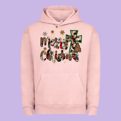 Merry Christmas Wood Slice Ornament Urban Hoodie Designed By Jahusdesignshop