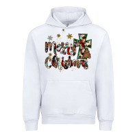 White merry christmas wood slice ornament Urban Hoodie - JahusDesignShop