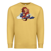 Antique Gold asian dragon and ocean waves Premium Sweatshirt - RanaPortraitStore