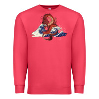 Cardinal asian dragon and ocean waves Premium Sweatshirt - RanaPortraitStore