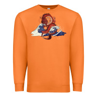 Carrot asian dragon and ocean waves Premium Sweatshirt - RanaPortraitStore