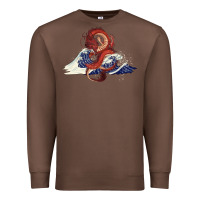 Chestnut asian dragon and ocean waves Premium Sweatshirt - RanaPortraitStore