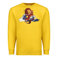 Lemon asian dragon and ocean waves Premium Sweatshirt - RanaPortraitStore