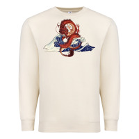 Sandshell asian dragon and ocean waves Premium Sweatshirt - RanaPortraitStore