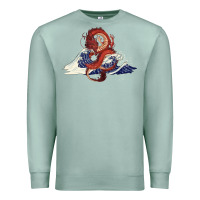 Seafoam asian dragon and ocean waves Premium Sweatshirt - RanaPortraitStore