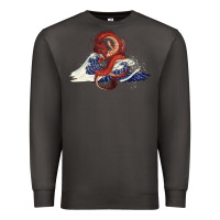 Smoke asian dragon and ocean waves Premium Sweatshirt - RanaPortraitStore
