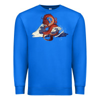 True Royal asian dragon and ocean waves Premium Sweatshirt - RanaPortraitStore