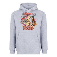 Heather Grey hippie soul Heavyweight Hoodie - MaliasSmallBusiness