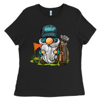 Black golf gnome Ladies Tee - BarkalooDesign
