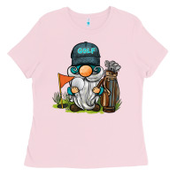 Bubblegum Pink golf gnome Ladies Tee - BarkalooDesign