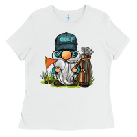 White golf gnome Ladies Tee - BarkalooDesign
