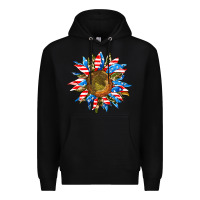 Black sunflower front Premium Hoodie - AdoDesignShop