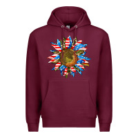Burgundy sunflower front Premium Hoodie - AdoDesignShop