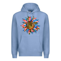 Colony Blue sunflower front Premium Hoodie - AdoDesignShop