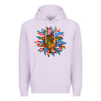 Lilac sunflower front Premium Hoodie - AdoDesignShop