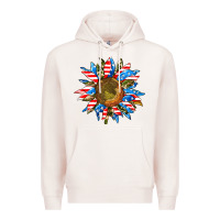 Pale Pink sunflower front Premium Hoodie - AdoDesignShop
