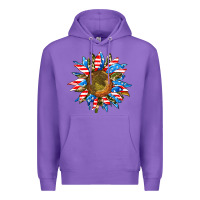 Purple sunflower front Premium Hoodie - AdoDesignShop