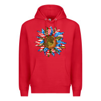 Red sunflower front Premium Hoodie - AdoDesignShop