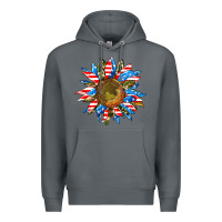 Rock sunflower front Premium Hoodie - AdoDesignShop