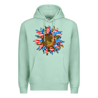 Seafoam sunflower front Premium Hoodie - AdoDesignShop