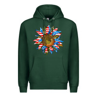 Sports Green sunflower front Premium Hoodie - AdoDesignShop
