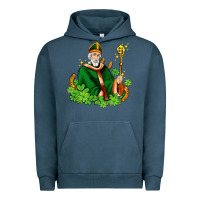 Pigment Midnight Navy st patricks and horseshoes with shamrocks Urban Hoodie - AdoDesignShop