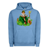 Pigment Pebble Blue st patricks and horseshoes with shamrocks Urban Hoodie - AdoDesignShop