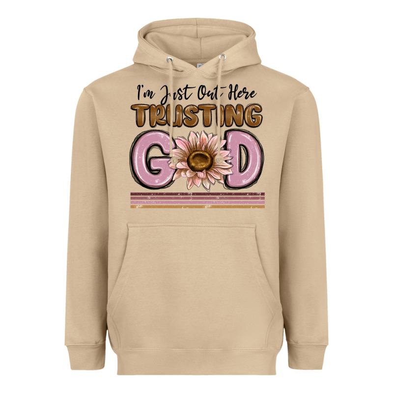 Im Just Out Here Trusting God Heavyweight Hoodie by MaliasSmallBusiness | Teevron