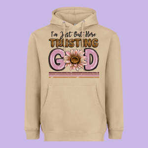 Im Just Out Here Trusting God Heavyweight Hoodie Designed By Maliassmallbusiness