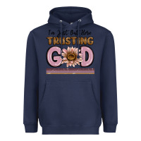 Navy im just out here trusting god Heavyweight Hoodie - MaliasSmallBusiness