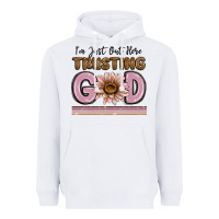 White im just out here trusting god Heavyweight Hoodie - MaliasSmallBusiness