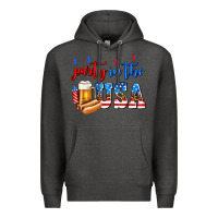 Charcoal Heather party in the usa Premium Hoodie - AdoDesignShop