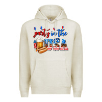 Oatmeal Heather party in the usa Premium Hoodie - AdoDesignShop