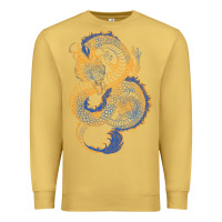 Antique Gold blue and orange dragon Premium Sweatshirt - RanaPortraitStore