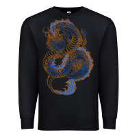 Black blue and orange dragon Premium Sweatshirt - RanaPortraitStore