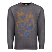 Charcoal Heather blue and orange dragon Premium Sweatshirt - RanaPortraitStore