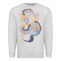Dove Grey blue and orange dragon Premium Sweatshirt - RanaPortraitStore