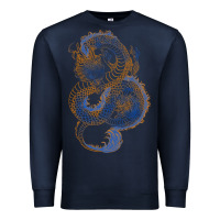 Navy blue and orange dragon Premium Sweatshirt - RanaPortraitStore