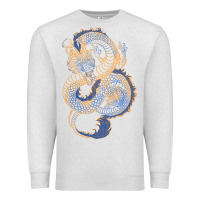 Oatmeal Heather blue and orange dragon Premium Sweatshirt - RanaPortraitStore