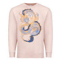 Pale Pink blue and orange dragon Premium Sweatshirt - RanaPortraitStore