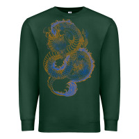 Sports Green blue and orange dragon Premium Sweatshirt - RanaPortraitStore