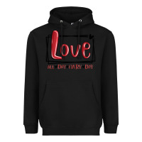 Black love all day every day hearts Heavyweight Hoodie - MaliasSmallBusiness