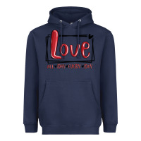 Navy love all day every day hearts Heavyweight Hoodie - MaliasSmallBusiness