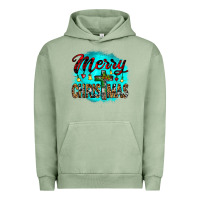 Pigment Oil Green merry christmas wood slice ornament Urban Hoodie - JahusDesignShop