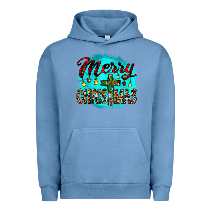 Merry Christmas Wood Slice Ornament Urban Hoodie by JahusDesignShop | Teevron