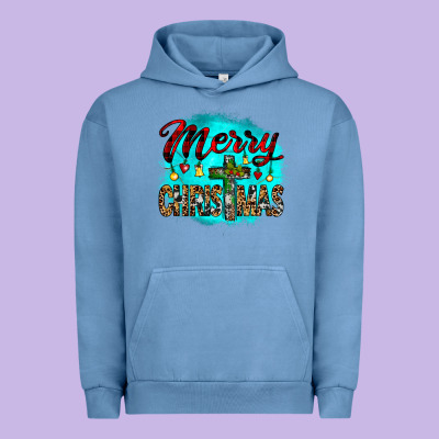 Merry Christmas Wood Slice Ornament Urban Hoodie Designed By Jahusdesignshop